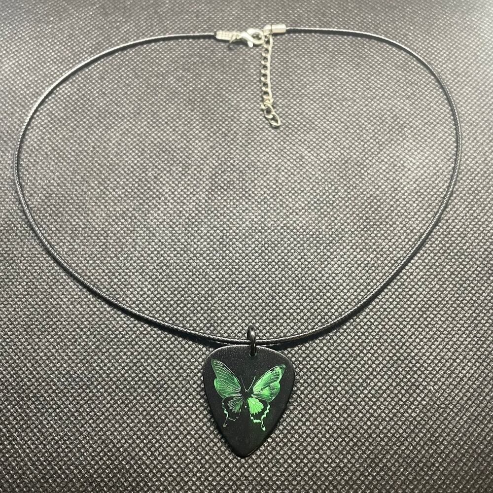 Handcrafted Butterfly Guitar Pick Necklace